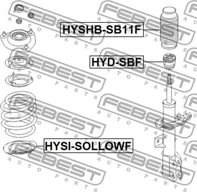 Febest HYSHB-SB11F - Skyddskåpa / bälg, stötdämpare xdelar.se