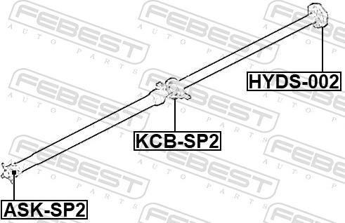 Febest KCB-SP2 - Upphängning, kardanaxel xdelar.se