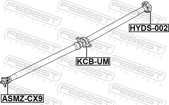 Febest KCB-UM - Upphängning, kardanaxel xdelar.se