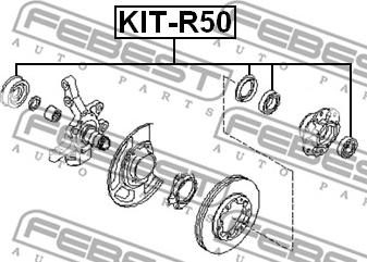 Febest KIT-R50 - Drivaxellager xdelar.se