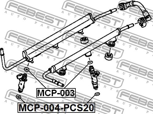 Febest MCP-004-PCS20 - O-ring, instrutning xdelar.se