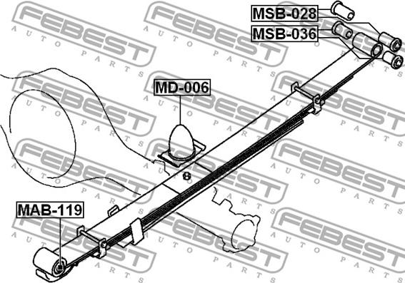 Febest MD-006 - Buffert, spindel xdelar.se