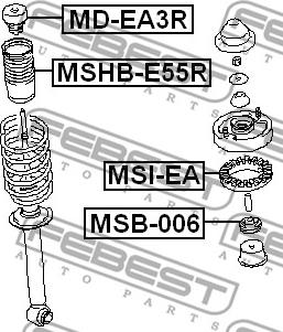 Febest MSB-006 - Distanshylsa, stötdämpare xdelar.se