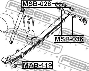 Febest MSB-036 - Bussning, bladfjäder xdelar.se