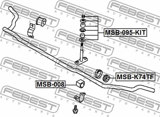 Febest MSB-K74TF - Bussning, krängningshämare xdelar.se