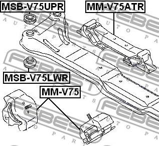 Febest MSB-V75LWR - Upphängning, axelstomme xdelar.se