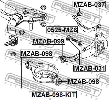 Febest MZAB-098-KIT - Rep.sats, länkarm xdelar.se