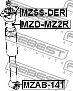 Febest MZD-MZ2R - Gummibuffert, fjädring xdelar.se