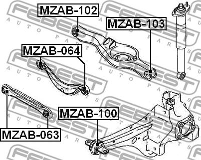 Febest MZAB-103 - Länkarmsbussning xdelar.se