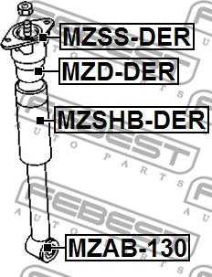 Febest MZAB-130 - Bussning, stötdämpare xdelar.se