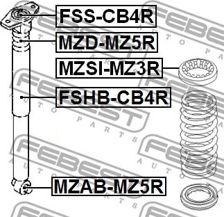 Febest MZAB-MZ5R - Bussning, stötdämpare xdelar.se