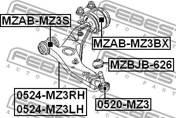 Febest MZAB-MZ3BX - Länkarmsbussning xdelar.se