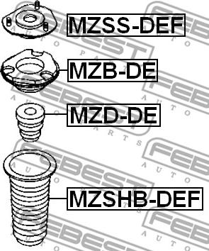 Febest MZSHB-DEF - Skyddskåpa / bälg, stötdämpare xdelar.se