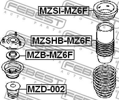 Febest MZD-002 - Gummibuffert, fjädring xdelar.se