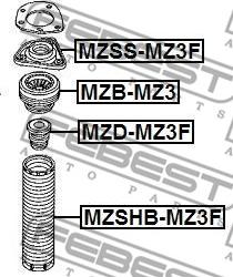 Febest MZB-MZ3 - Fjäderbens-stödlager xdelar.se