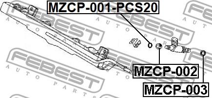 Febest MZCP-001-PCS20 - O-ring, instrutning xdelar.se