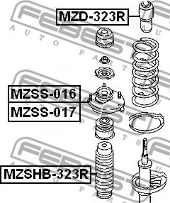 Febest MZSHB-323R - Skyddskåpa / bälg, stötdämpare xdelar.se