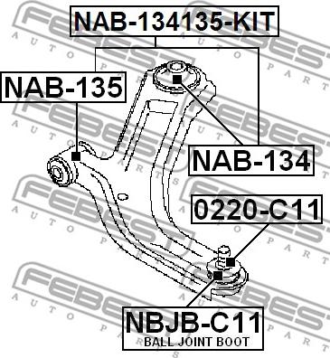 Febest NAB-134135-KIT - Länkarmsbussning xdelar.se