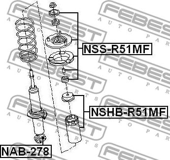 Febest NAB-278 - Bussning, stötdämpare xdelar.se