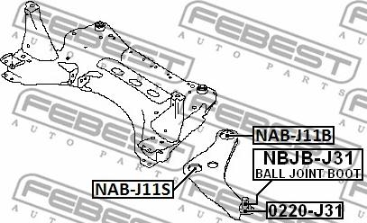 Febest NAB-J11S - Länkarmsbussning xdelar.se