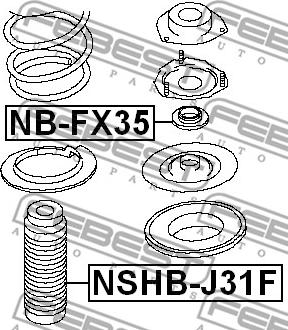 Febest NB-FX35 - Rullager, fjäderbenslager xdelar.se