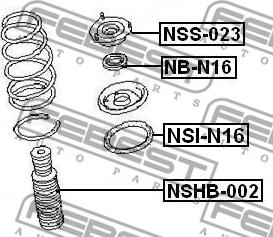 Febest NB-N16 - Rullager, fjäderbenslager xdelar.se