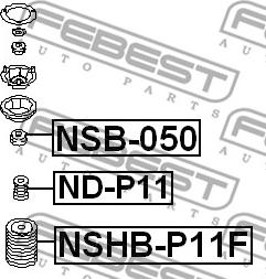 Febest ND-P11F - Gummibuffert, fjädring xdelar.se