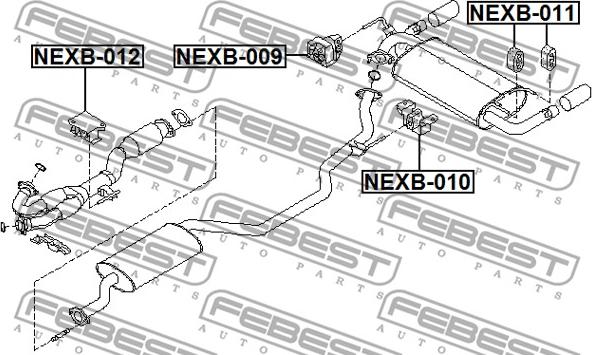 Febest NEXB-010 - Monteringssats, avgassystem xdelar.se