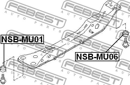 Febest NSB-MU01 - Upphängning, axelstomme xdelar.se