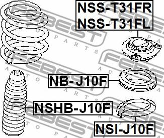 Febest NSS-T31FR - Fjäderbens-stödlager xdelar.se