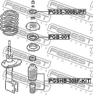 Febest PGSHB-308F-KIT - Dammskyddsats, stötdämpare xdelar.se