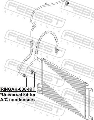 Febest RINGAH-038-KIT - Tätningsring, AC-ledning xdelar.se