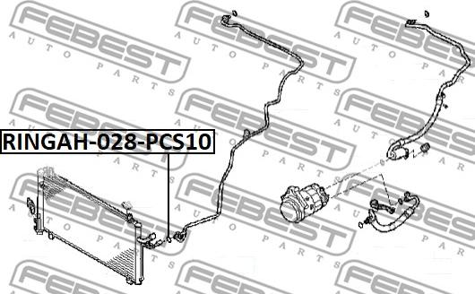 Febest RINGAH-028-PCS10 - Tätningsring, AC-ledning xdelar.se