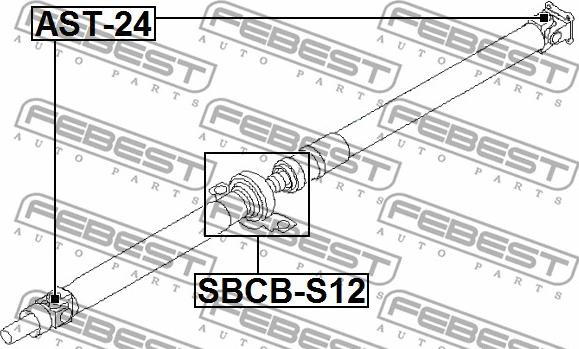 Febest SBCB-S12 - Upphängning, kardanaxel xdelar.se