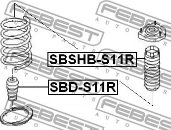 Febest SBD-S11R - Gummibuffert, fjädring xdelar.se