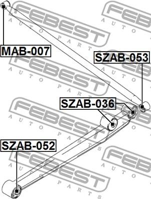 Febest SZAB-052 - Länkarmsbussning xdelar.se