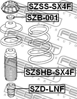 Febest SZSS-SX4F - Fjäderbens-stödlager xdelar.se