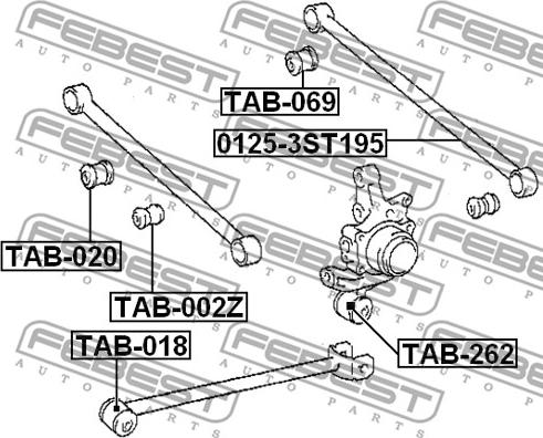 Febest TAB-002Z - Länkarmsbussning xdelar.se