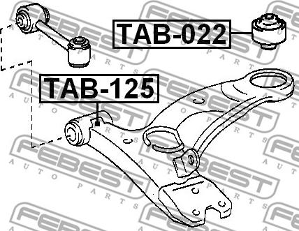 Febest TAB-125 - Länkarmsbussning xdelar.se