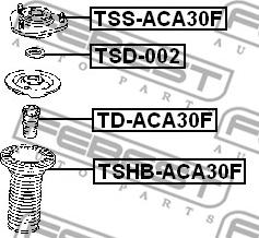 Febest TSS-ACA30F - Fjäderbens-stödlager xdelar.se