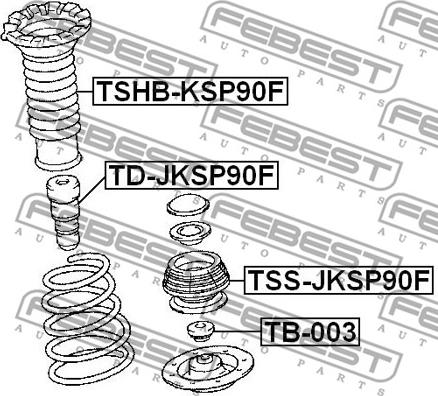 Febest TSS-JKSP90F - Distanshylsa, stötdämpare xdelar.se