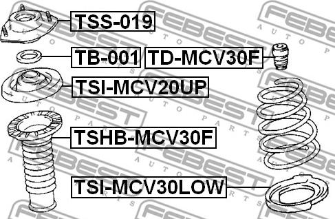 Febest TSS-019 - Fjäderbens-stödlager xdelar.se