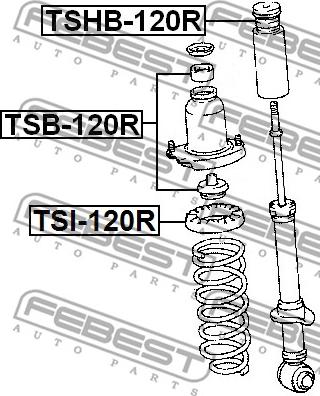 Febest TSB-120R - Distanshylsa, stötdämpare xdelar.se