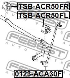 Febest TSB-ACR50FL - Bussning, krängningshämare xdelar.se