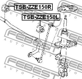 Febest TSB-ZZE150R - Bussning, krängningshämare xdelar.se