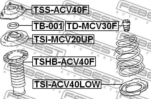 Febest TSS-ACV40F - Fjäderbens-stödlager xdelar.se