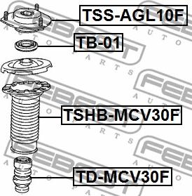 Febest TSS-AGL10F - Fjäderbens-stödlager xdelar.se