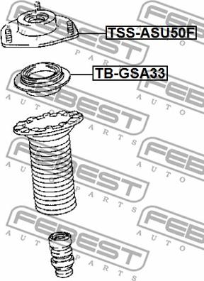 Febest TSS-ASU50F - Fjäderbens-stödlager xdelar.se