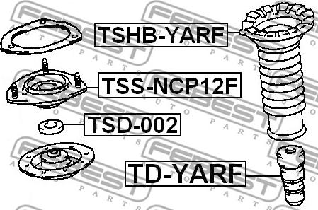 Febest TSS-NCP12F - Fjäderbens-stödlager xdelar.se