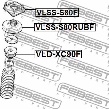 Febest VLD-XC90F - Gummibuffert, fjädring xdelar.se